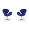 Manhattan Comfort Raspberry Adjustable Swivel Chair in Blue and Polished Chrome, PK2 2-AC038-BL - alternate 1